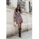 Kurzes Kleid "ANNA" - Braunes Zebra