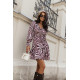 Kurzes Kleid "ANNA" - Braunes Zebra